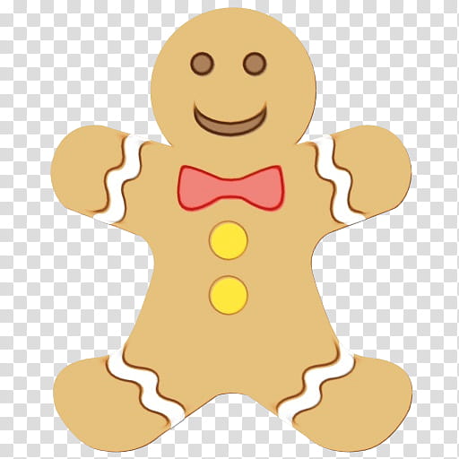 Christmas Gingerbread Man, Watercolor, Paint, Wet Ink, Sticker, Kruidnoten, Food, Biscuits transparent background PNG clipart