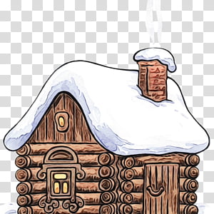 house hut gingerbread house roof, Watercolor, Paint, Wet Ink, Chimney, Home, Log Cabin, Cottage transparent background PNG clipart thumbnail