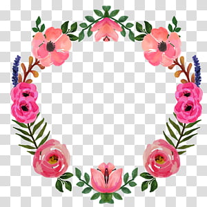 watercolor vintage flowers 15, red and green floral wreath transparent background PNG clipart thumbnail