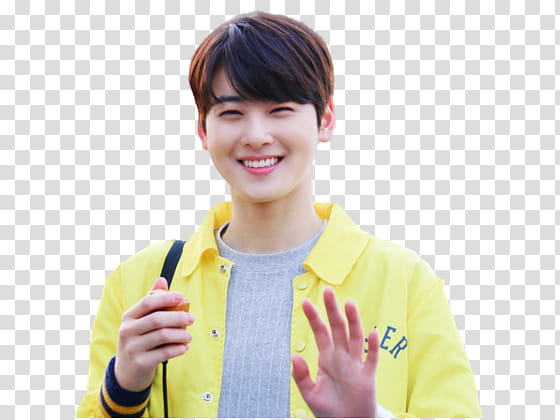 CHAEUNWOO ASTRO RENDER , man in yellow collared top transparent background PNG clipart
