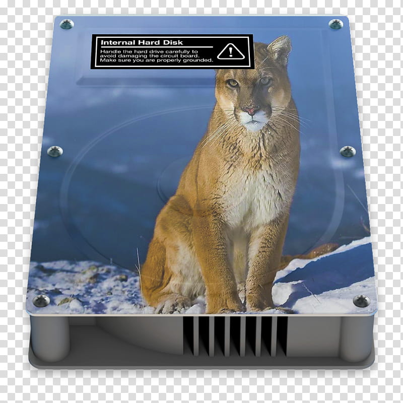 HDD Icons, OS X ., Mountain Lion, grey and blue internal hard disk transparent background PNG clipart
