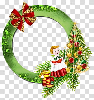 Christmas decoration, Watercolor, Paint, Wet Ink, Oregon Pine, Christmas 
, Colorado Spruce, Wreath transparent background PNG clipart thumbnail