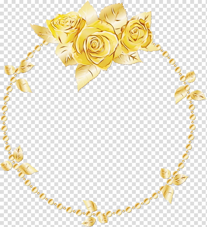 Rose Gold Flower, Frames, Garland, Wreath, Yellow, Body Jewelry, Jewellery, Chain transparent background PNG clipart