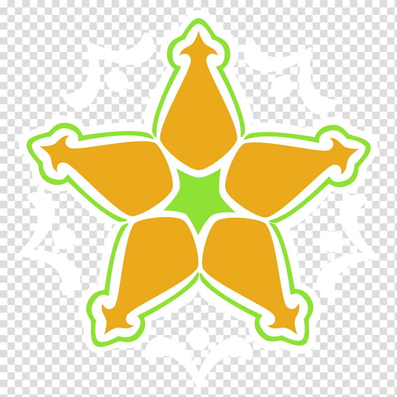 Wayfinder Symbol, orange and green star illustration transparent background PNG clipart