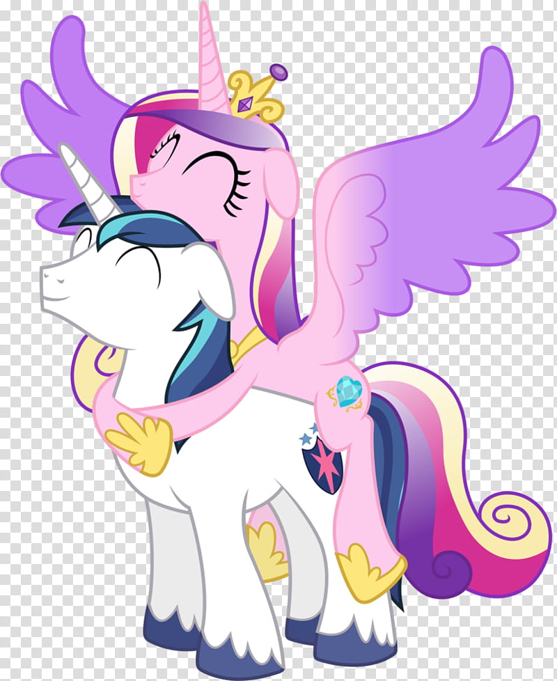 Cadance Atop Shining (Happy Version), two pink and white unicorns art transparent background PNG clipart