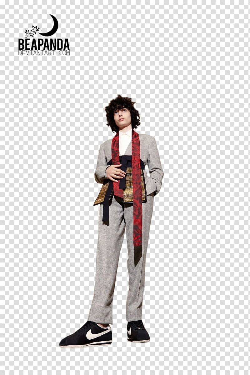 Finn Wolfhard, man in gray pants transparent background PNG clipart