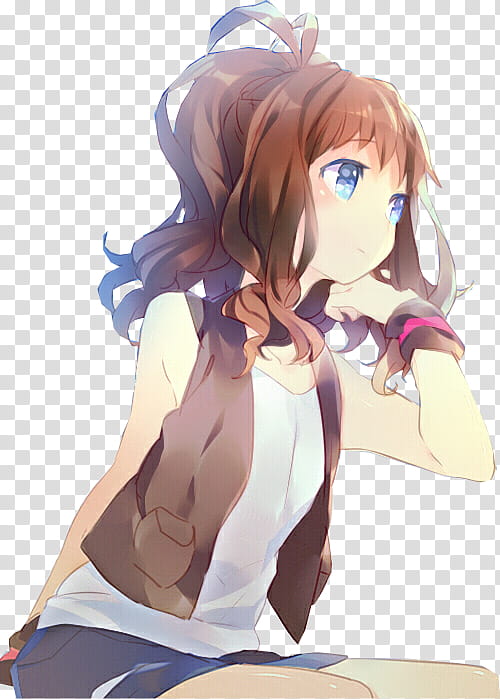 Toko render , brown-haired female anime character transparent background PNG clipart