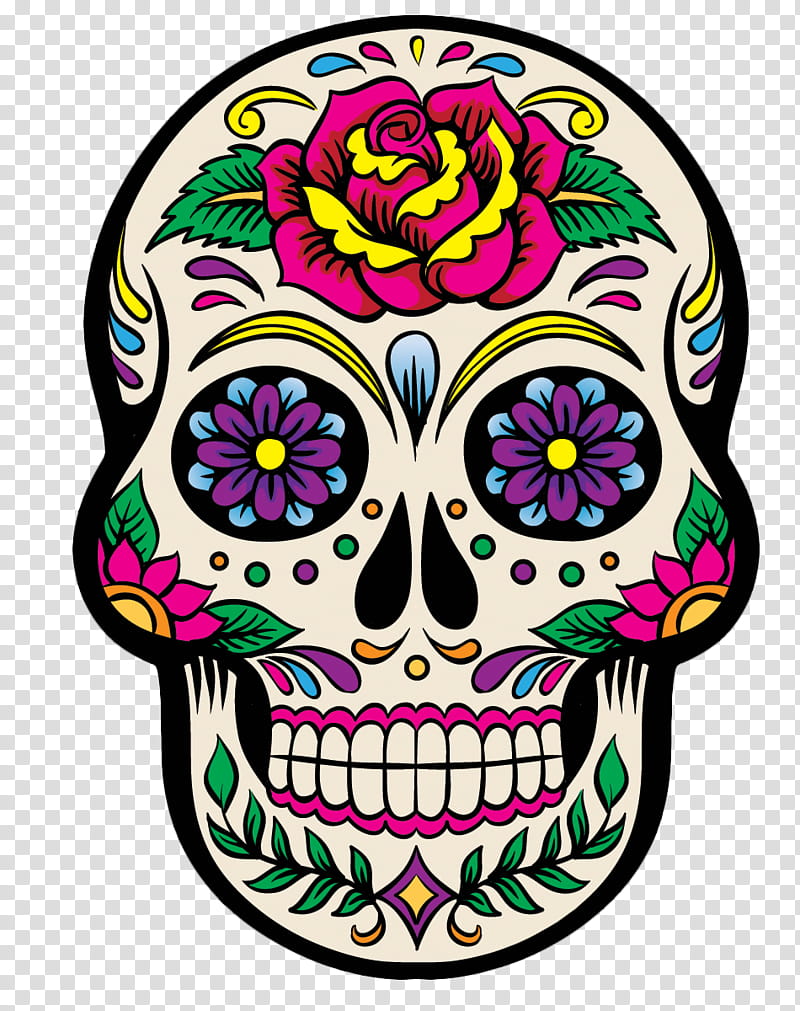 Day Of The Dead Skull, Calavera, Skull And Crossbones, Mexican Cuisine, Sticker, Decal, Skull Art, La Calavera Catrina transparent background PNG clipart