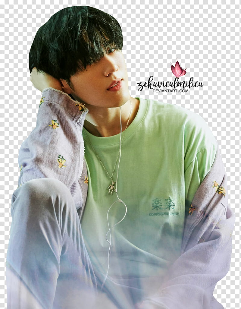 GOT Yugyeom Present YOU, man wearing green top transparent background PNG clipart