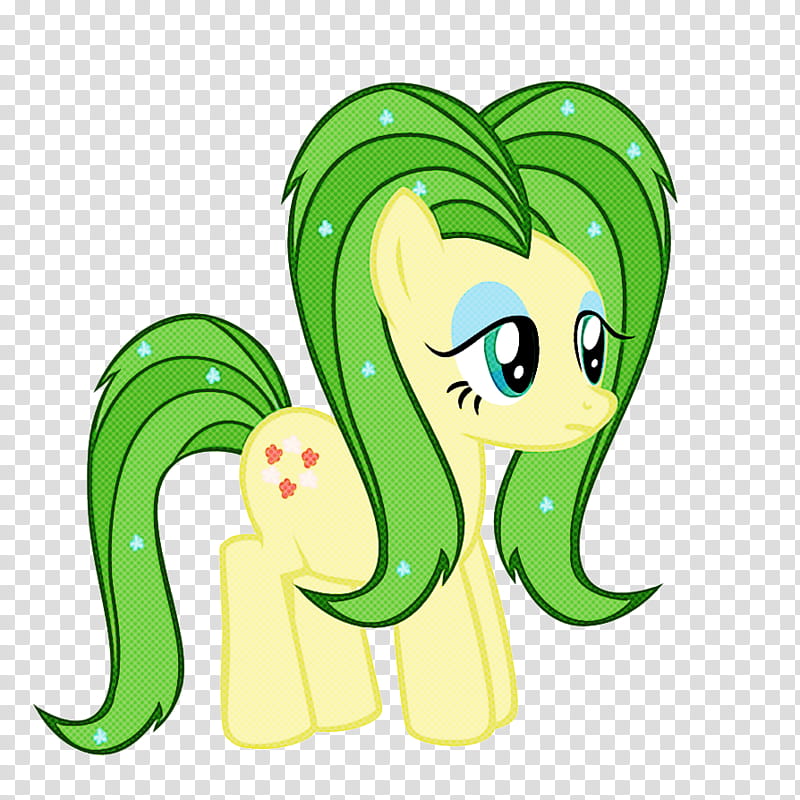 green cartoon pony mane plant, Animal Figure, Horse transparent background PNG clipart