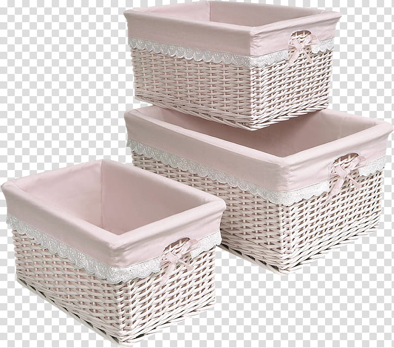 Storage basket Wicker White Woven fabric, Pink, Lining, Badger Basket, Wicker Storage Baskets, Gingham, Nursery, Rattan transparent background PNG clipart