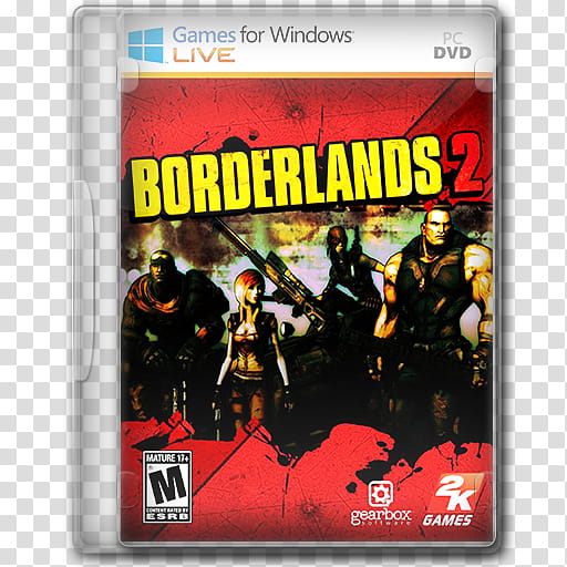 Icons Games ing DVD CASE NEW LOGO GFWL, Borderlands, Borderlands  PC DVD case transparent background PNG clipart
