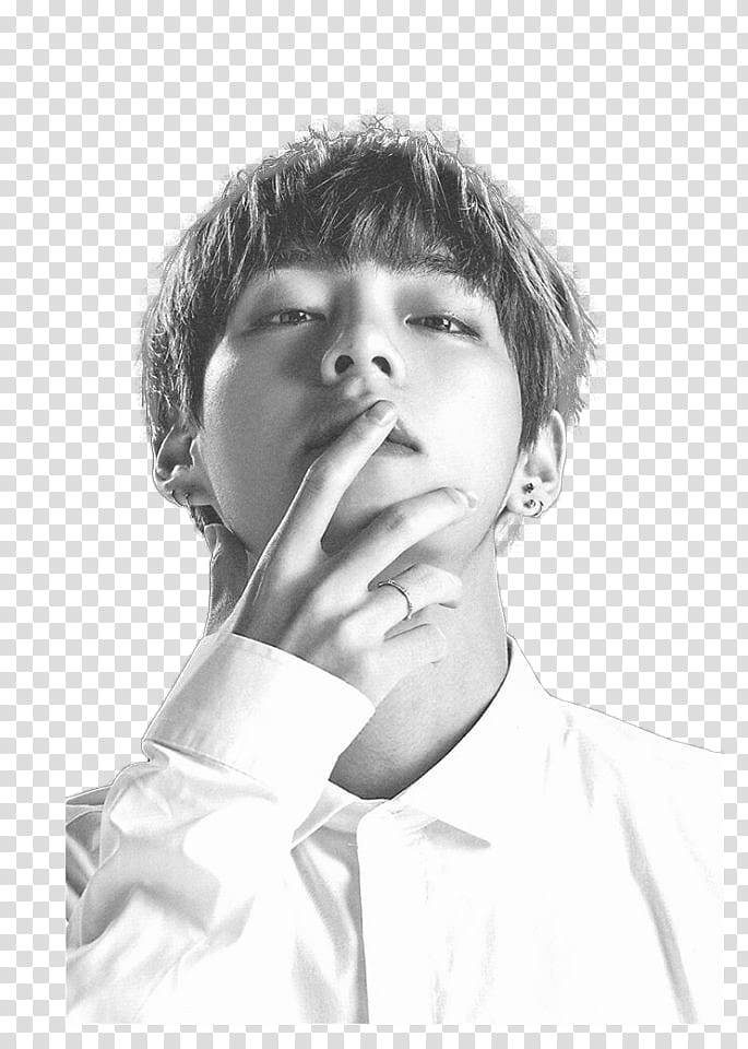 bangtan sonyeondan , male Kpop boy group member holding his lip transparent background PNG clipart