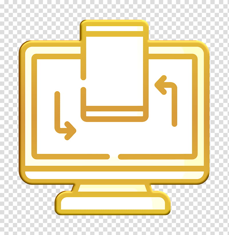 Responsive icon Adaptive icon Responsive Design icon, Text, Yellow, Line, Square, Computer Icon transparent background PNG clipart