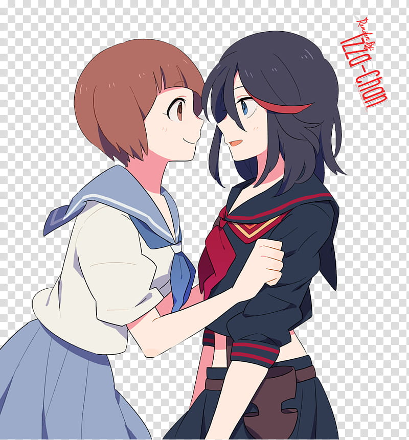 Renders Matoi Ryuuko Kill la Kill, two female anime characters transparent background PNG clipart