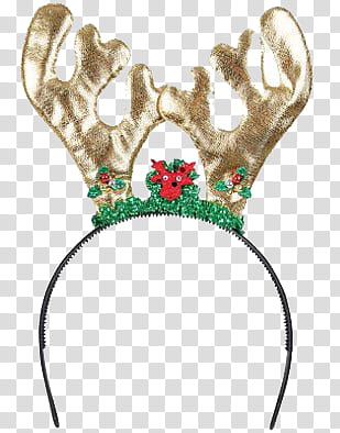 Christmas, black and gold Christmas-themed headband illustration transparent background PNG clipart