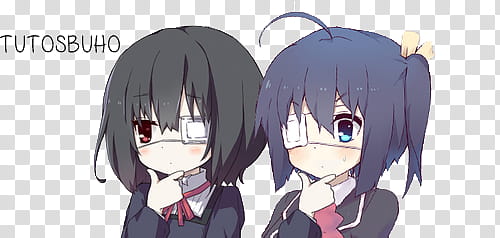 Rikka and Misaki render transparent background PNG clipart