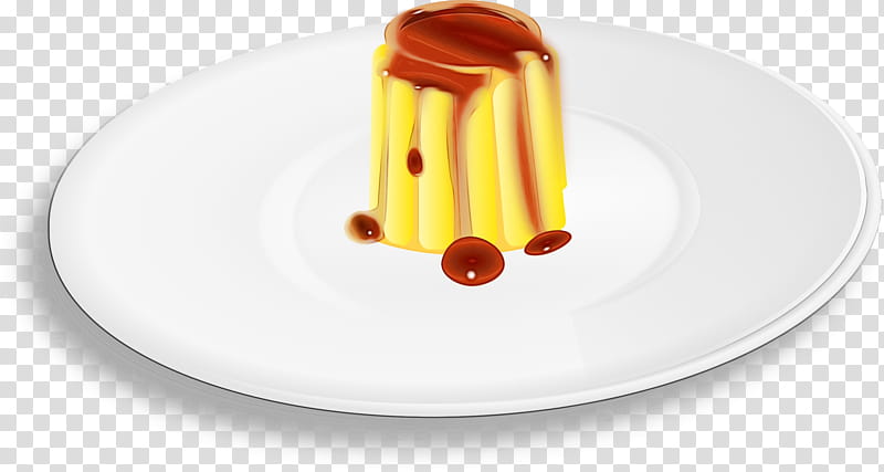 flan food cuisine dessert panna cotta, Watercolor, Paint, Wet Ink, Dish, Blancmange, Pudding, Ingredient transparent background PNG clipart