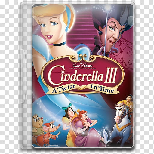 Movie Icon Mega , Cinderella III, A Twist in Time, Walt Disney Cinderella III A Twist in Time DVD case transparent background PNG clipart