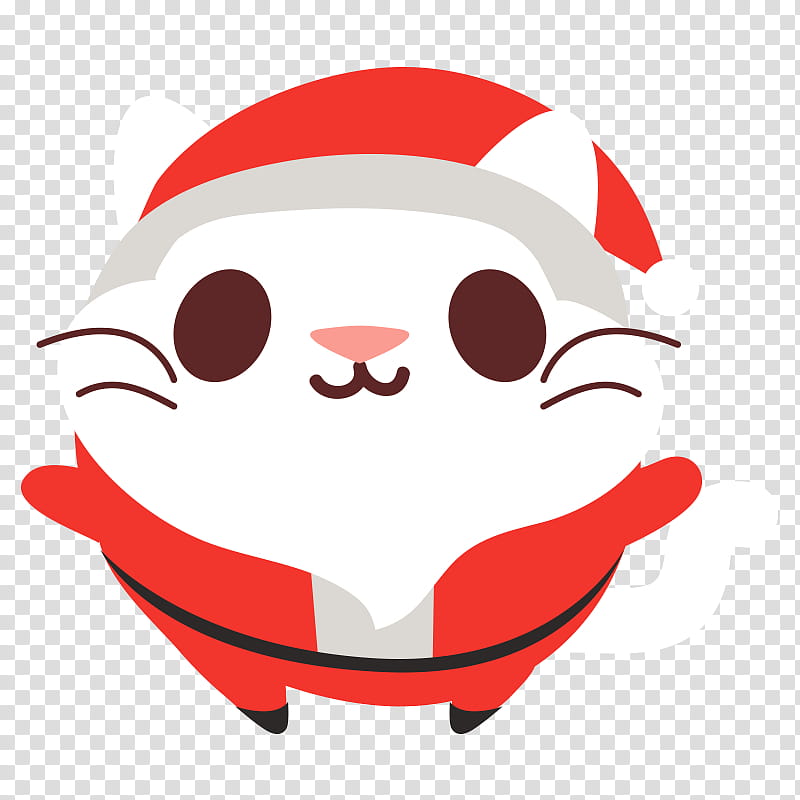 Red Nose Day, Cat, Santa Claus, Costume, Christmas Day, Cat Bell, Facial Expression, Smile transparent background PNG clipart