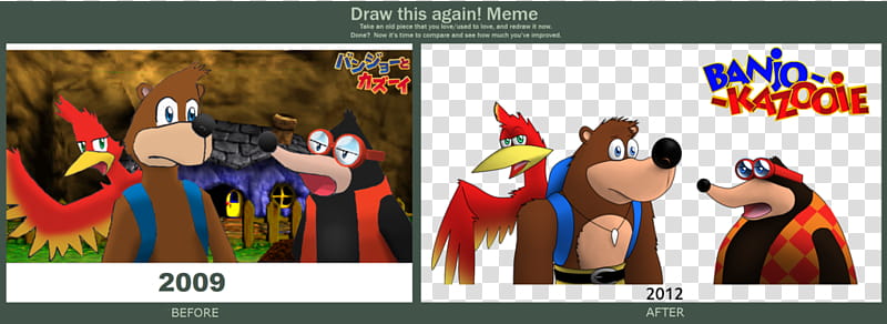 Draw this again meme, Banjo Kazooie transparent background PNG clipart