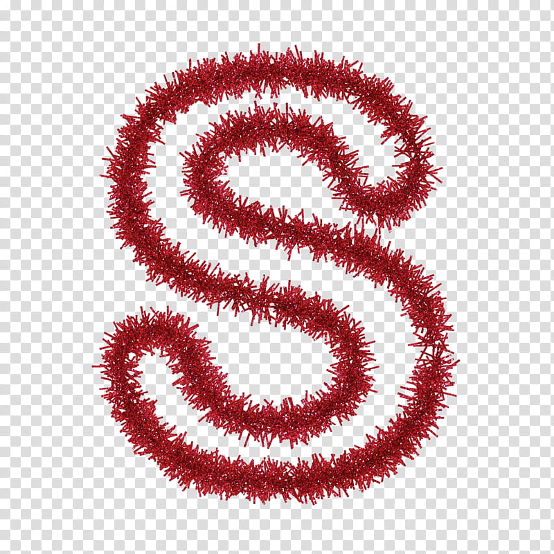TINSEL CAPITAL LETTERS s, red S letter art transparent background PNG clipart