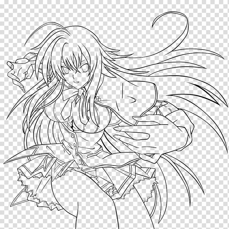 Gremory Rias High School DxD line art transparent background PNG clipart