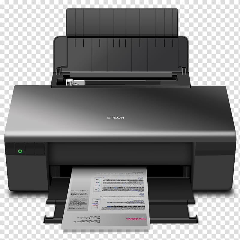 Epson D psd ico icns, black Epson desktop printer printing transparent background PNG clipart