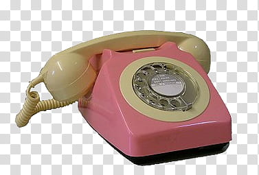 AESTHETIC GRUNGE, pink and beige rotary telephone transparent background PNG clipart