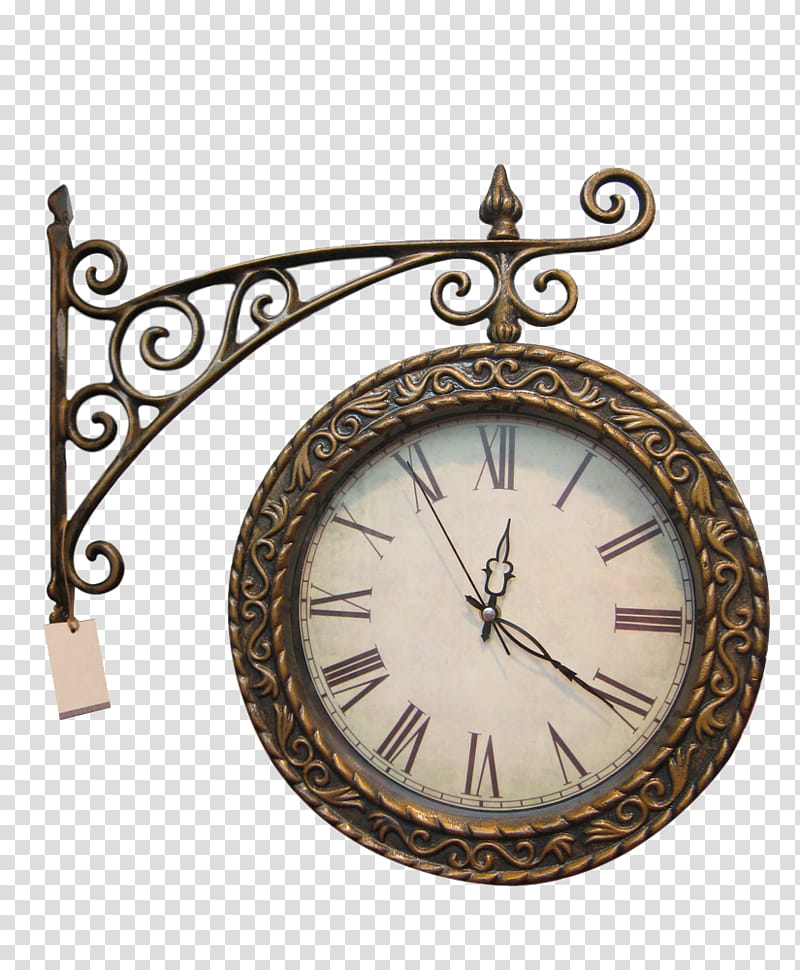 round gray and white clock transparent background PNG clipart