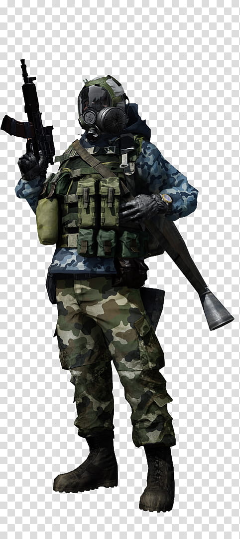 Battlefield  Soldiers rendered, person wearing green and black army suit transparent background PNG clipart