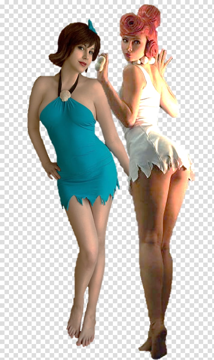 Betty Rubble and Wilma Flintstone Cosplay transparent background PNG clipart