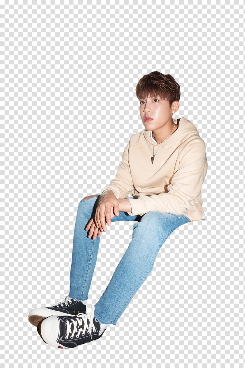 WANNA ONE NOTHING WITHOUT YOU, man sitting and looking straight transparent background PNG clipart