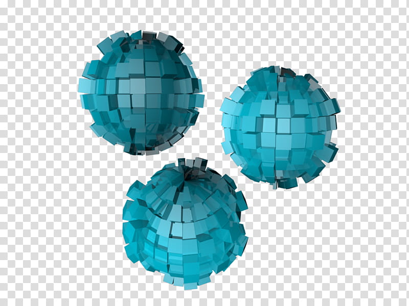 Circle Abstract, three teal ball transparent background PNG clipart