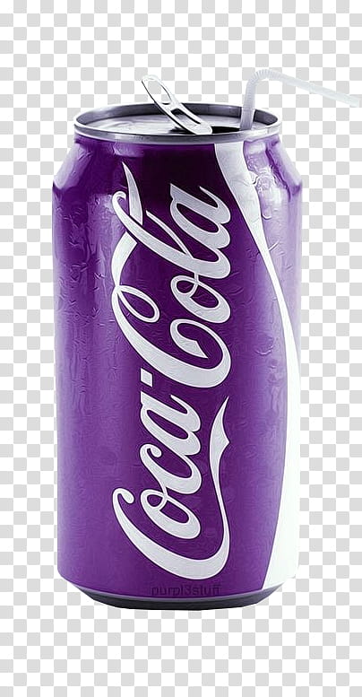 , purple Coca-Cola soda can transparent background PNG clipart