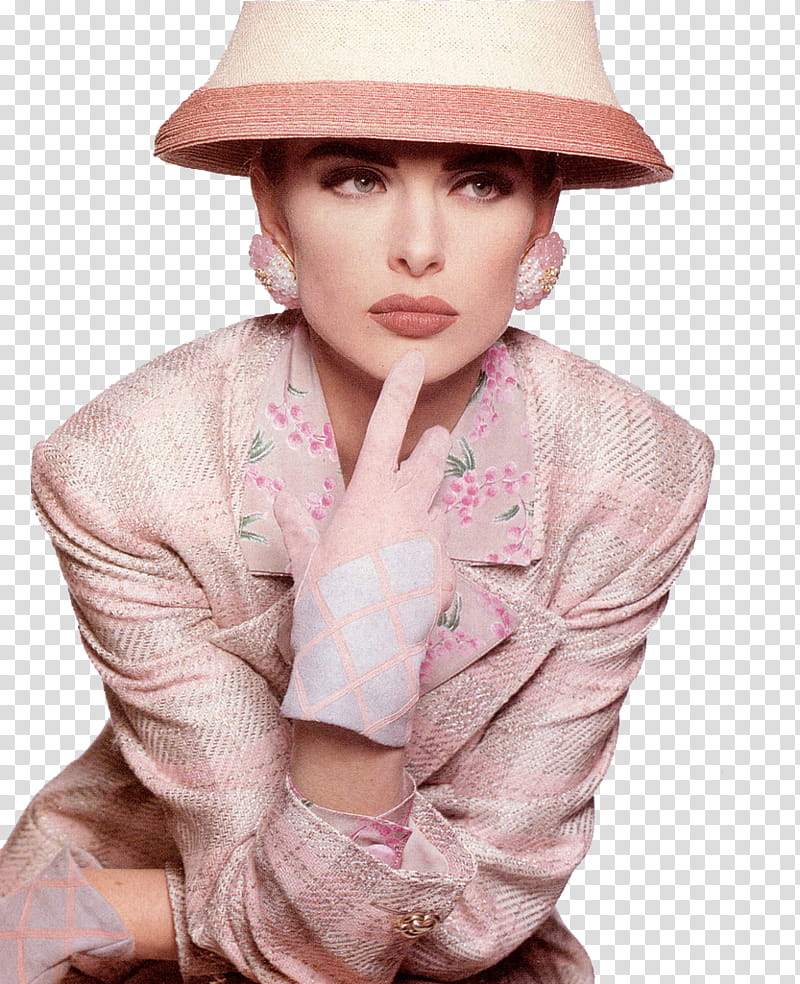 woman in pink blazer and hat transparent background PNG clipart