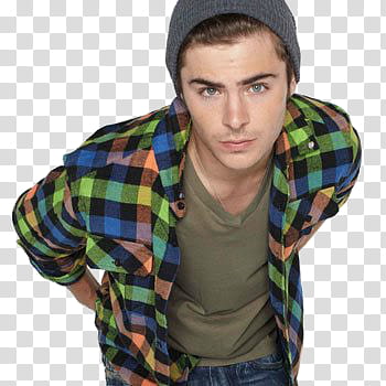 Zac Efron, man in grey beanie bending forwards transparent background PNG clipart