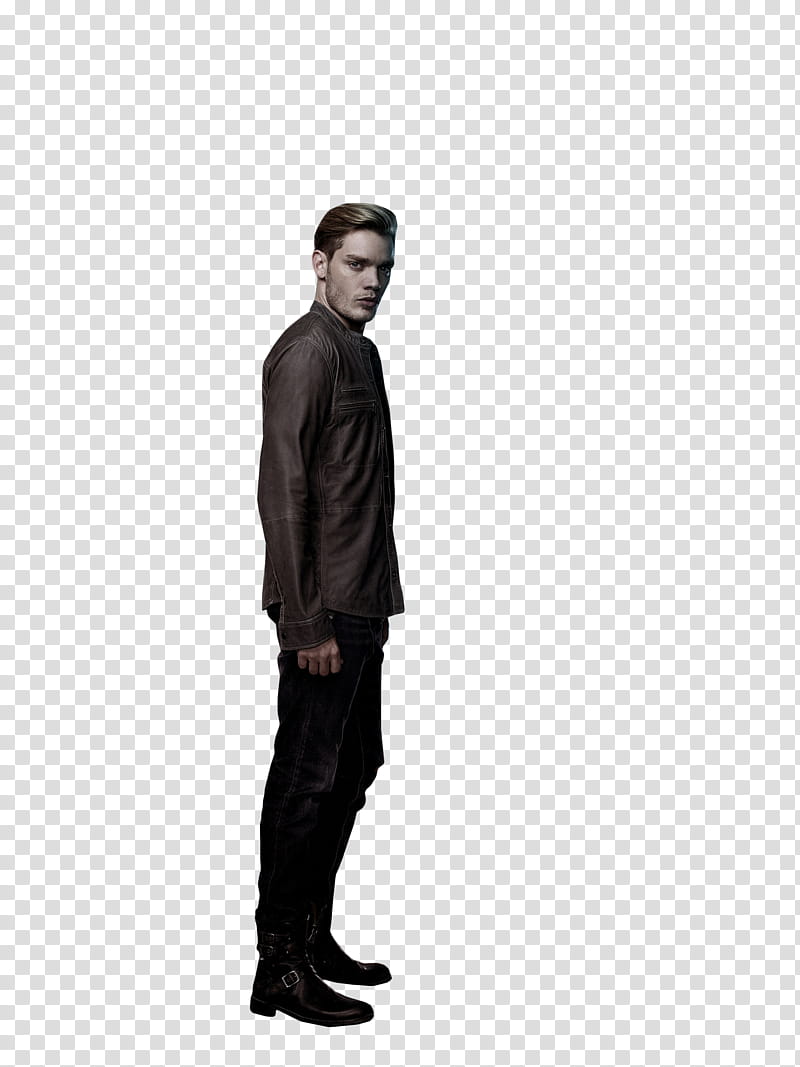 Shadowhunters S, man wearing brown leather jacet transparent background PNG clipart