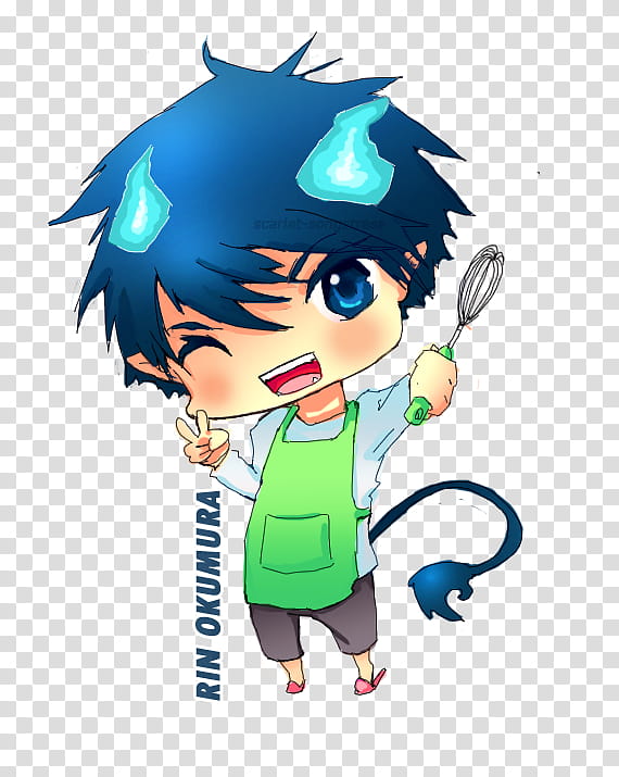 chibi demon chef, Rin Okumura illustration transparent background PNG clipart