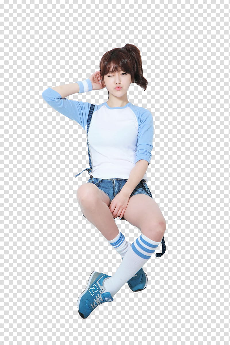 Bomi Ulzzang, sitting woman touching her hair transparent background PNG clipart