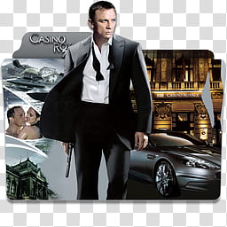 James Bond Casino Royale Folder Icon , Casino Royale v_x, man in black suit holding gun transparent background PNG clipart