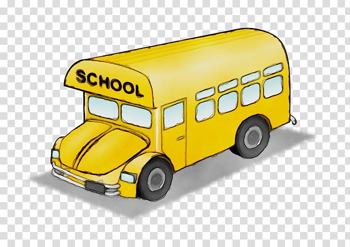 Cartoon School Bus, Watercolor, Paint, Wet Ink, Child, School Bus Yellow, Sticker, School transparent background PNG clipart