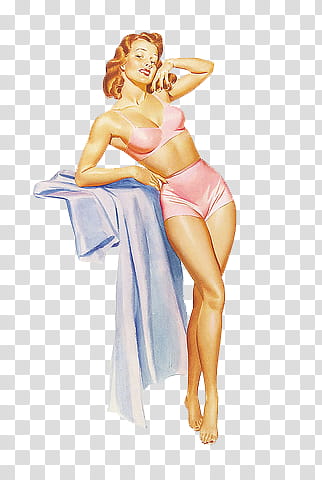 Free download, Pin up girls II, woman in pink underwear transparent  background PNG clipart