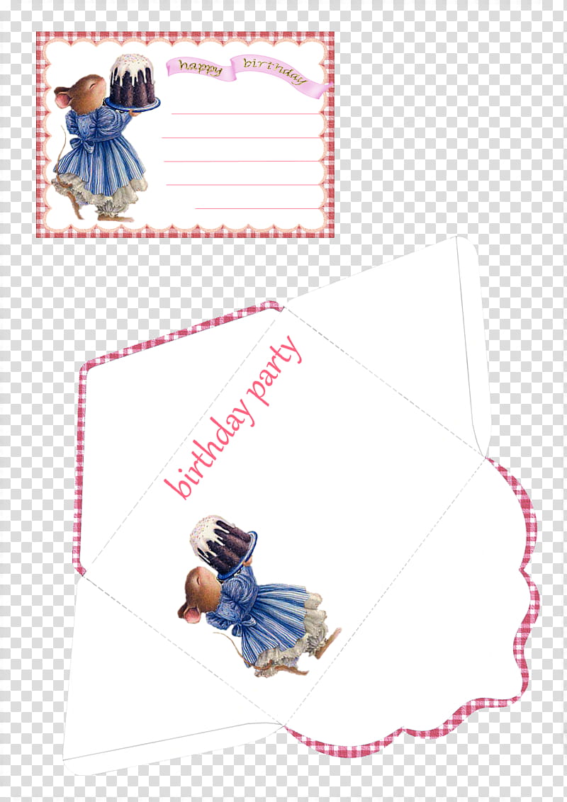 cards for children, blue mouse birthday card transparent background PNG clipart