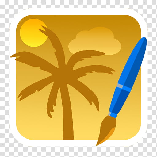 iOS  style flat icons, Flat_Pixelmator, palm tree and paintbrush illustration transparent background PNG clipart
