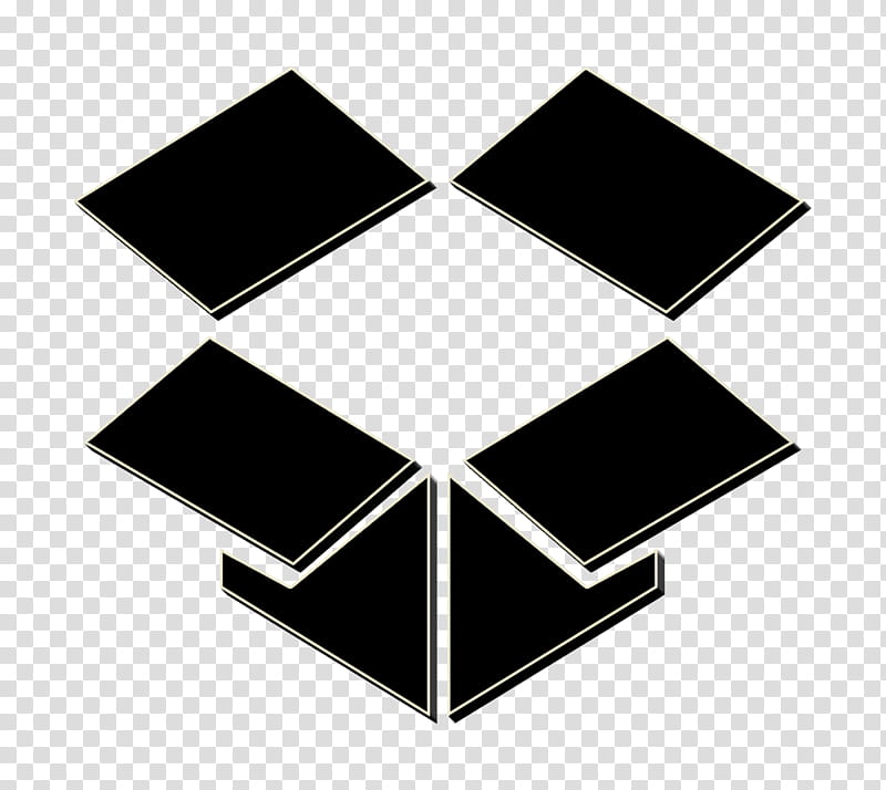 dropbox icon storage icon, Logo, Square, Blackandwhite, Symbol transparent background PNG clipart