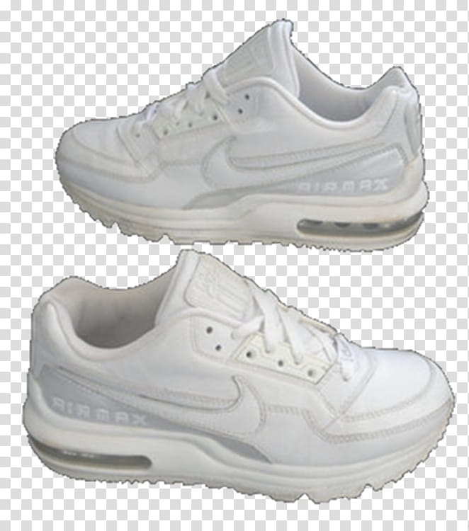 pair of white Nike Airmax transparent background PNG clipart