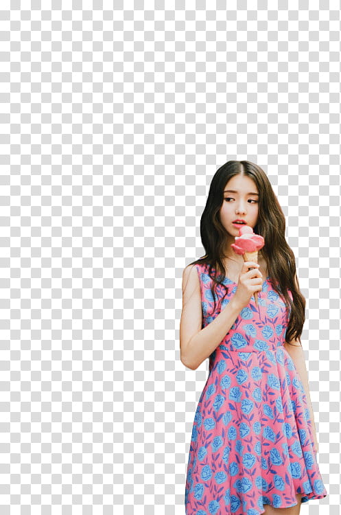 LOONA, woman holding ice cream cone while standing transparent background PNG clipart LOONA, woman holding ice cream cone while standing transparent background PNG clipart