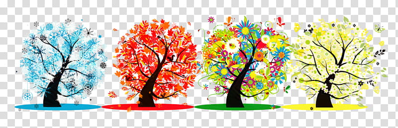 Fall Tree, Branching, Summer
, Autumn, Winter
, Spring
, Spring Summer Fall Winter And Spring, Plant transparent background PNG clipart