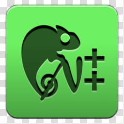 Icons   up  dec , notepad++, green chameleon symbol transparent background PNG clipart